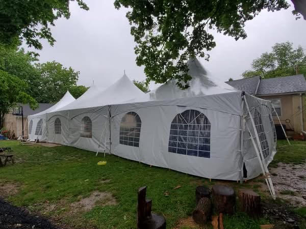 White event tent with side walls